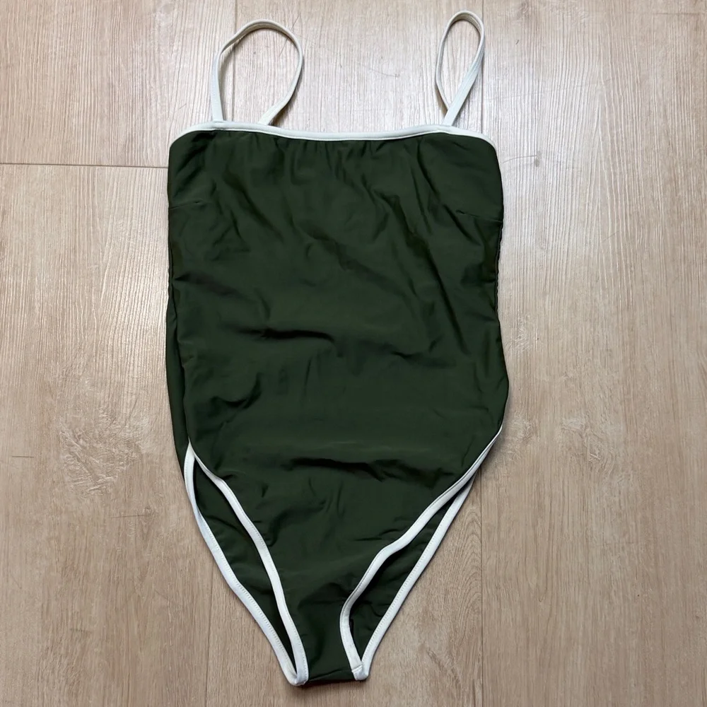 MONTCE Jacelyn Binded One-Piece Swimsuit Olive Cream Binded